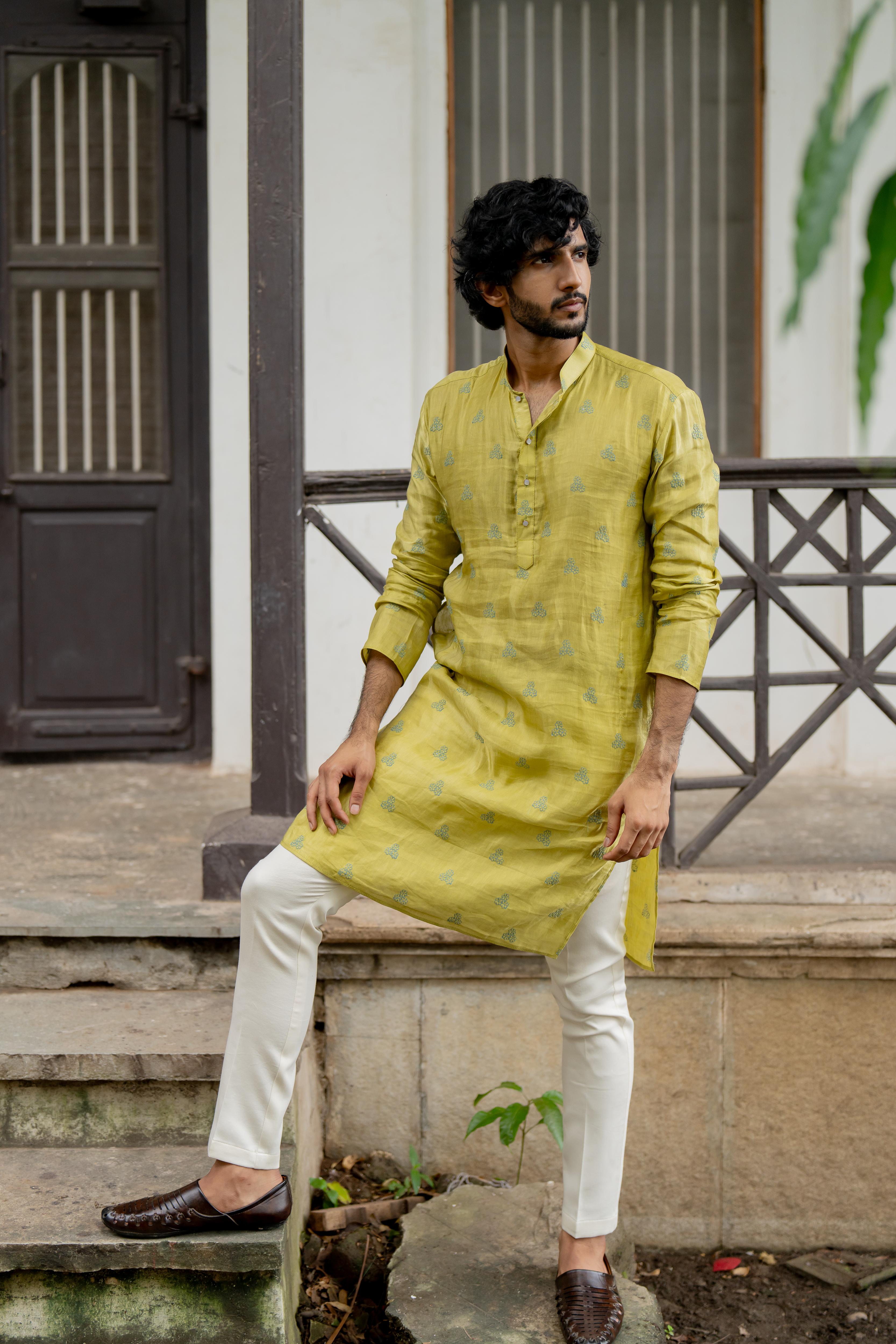 Teal & Citrus Satin Linen Ensemble