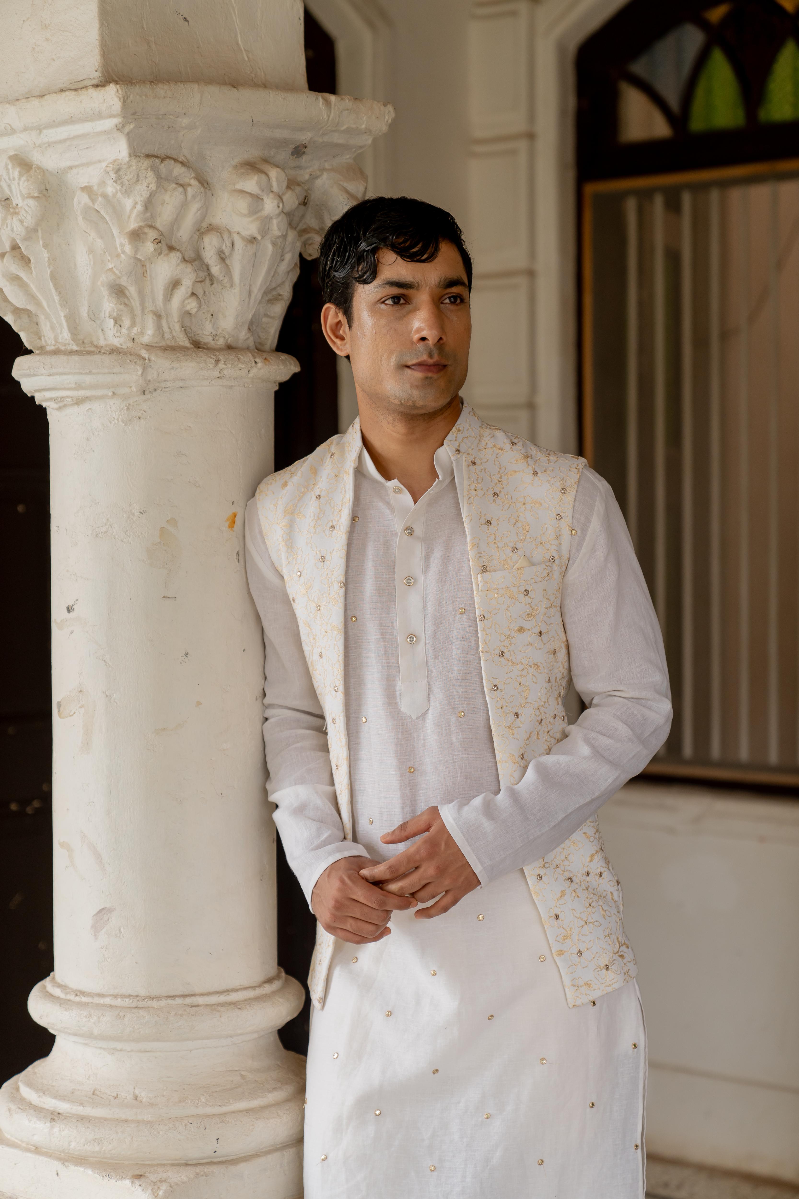 Off White Linen Ensemble