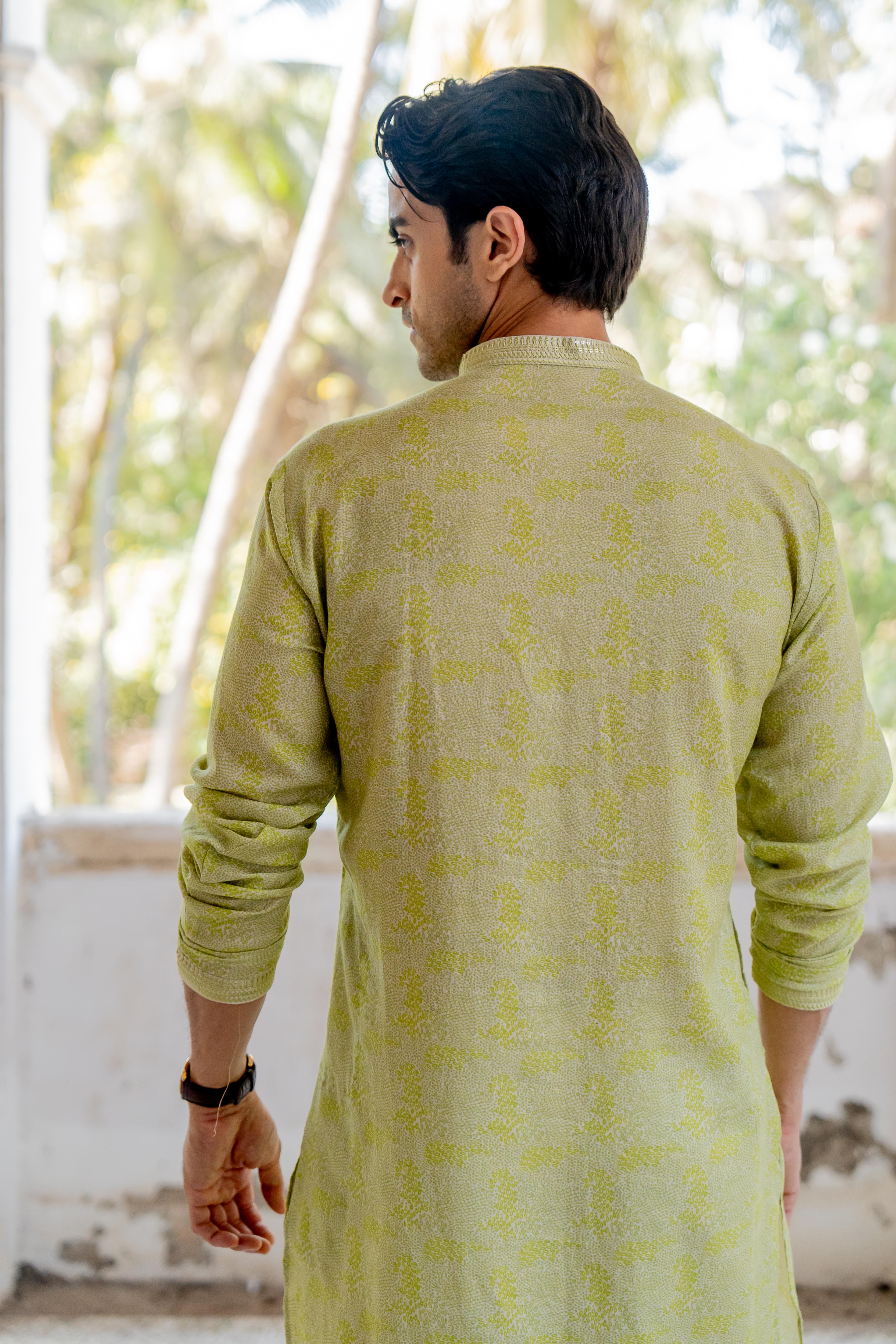 Citrus Digital Printed Kurta with Off White Pants