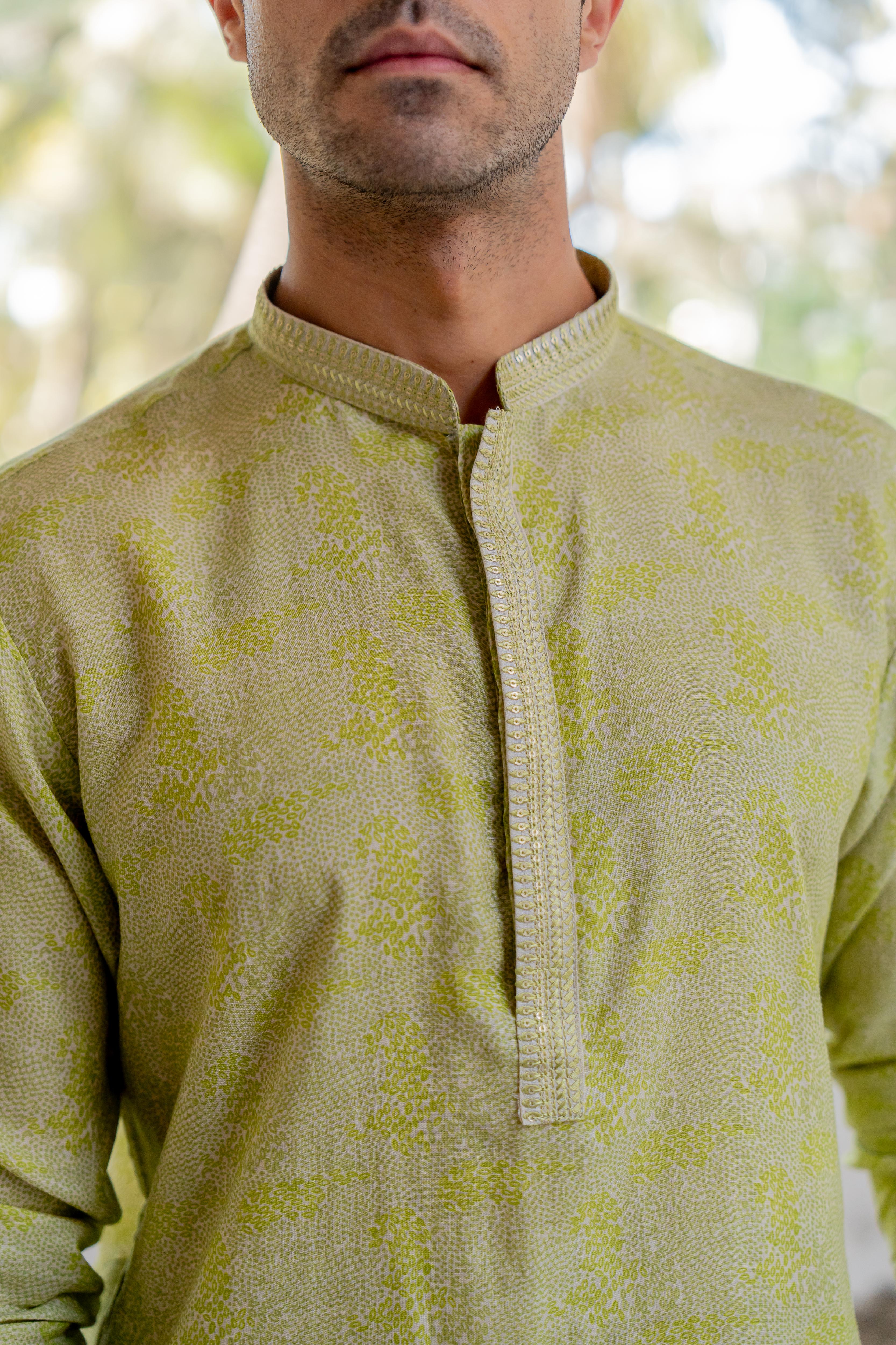 Citrus Digital Printed Kurta with Off White Pants